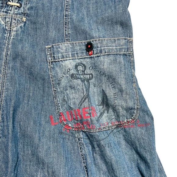 Lauren Ralph Lauren Sleeveless Lace Up Cotton Dress Vintage Limited Edition - Picture 7 of 11